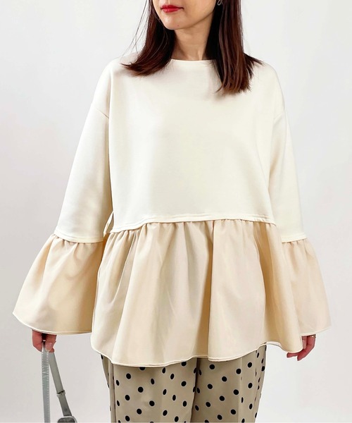 「PICCIN」 長袖カットソー L チャコールグレー レディース_画像3