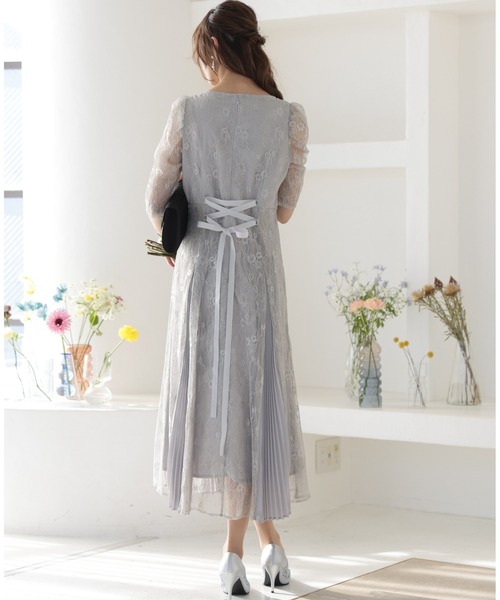 「PREFERIR」 7分袖ワンピース MEDIUM ネイビー レディース_画像2
