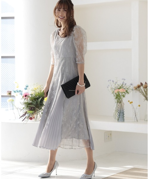 「PREFERIR」 7分袖ワンピース MEDIUM ネイビー レディース_画像3