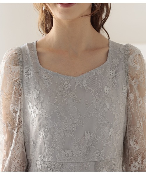 「PREFERIR」 7分袖ワンピース MEDIUM ネイビー レディース_画像8