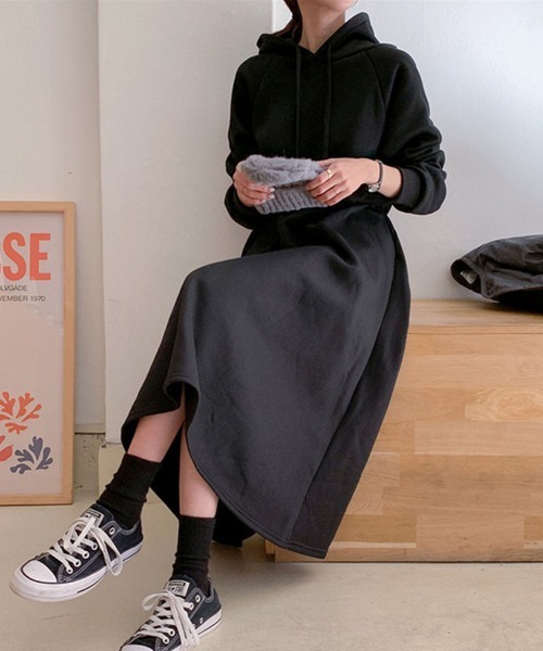 「SallyLunn」 長袖ワンピース LARGE ブラック レディース_画像2