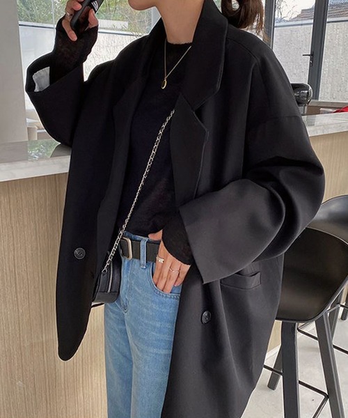 「NinaetLina」 トレンチコート M ブラック レディース_画像3