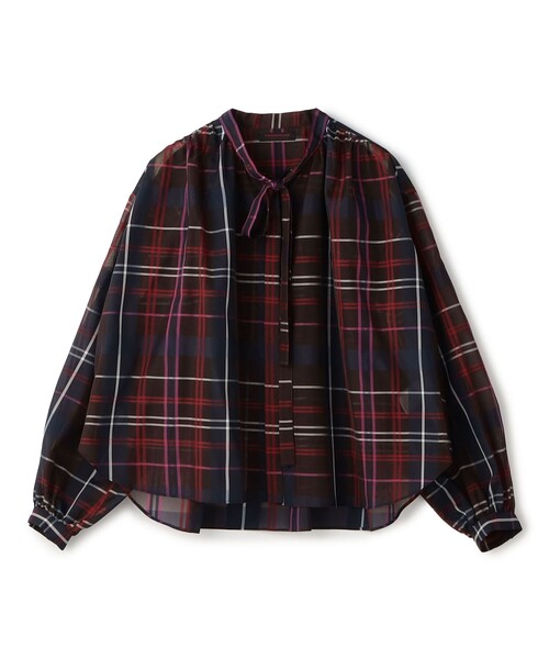 TOMORROWLAND collection ブラウス シャツ クレールチェック ギャザー 