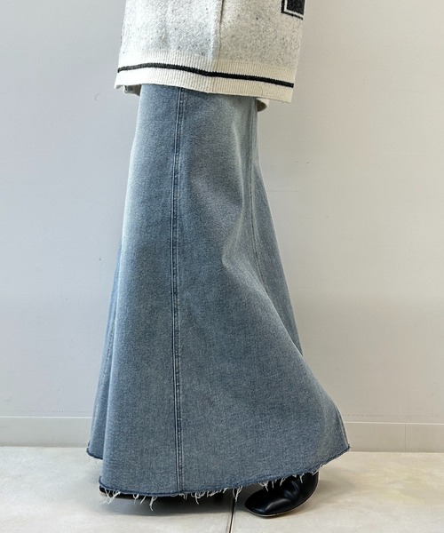 「LOUNGEDRESS」 デニムスカート MEDIUM ブルー レディース_画像6