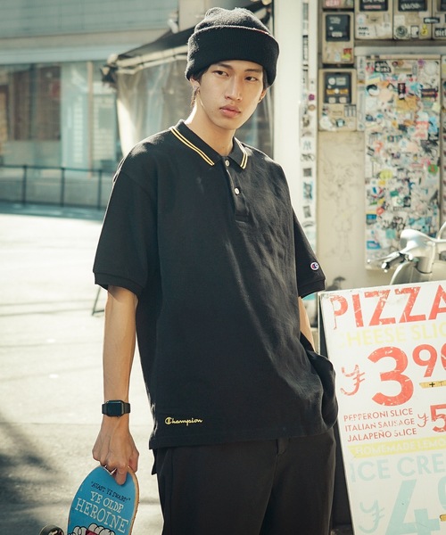 Champion（チャンピオン） ポロシャツ 半袖 襟ラインルーズフィット