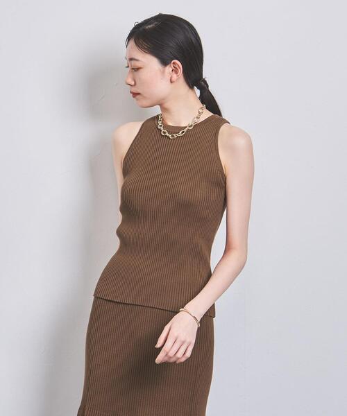 タグ付新品☆ユナイテッドアローズ　 C/SI リブ アメリカンスリーブ ニット タグ付新品☆ユナイテッドアローズ C/SI リブ アメリカン