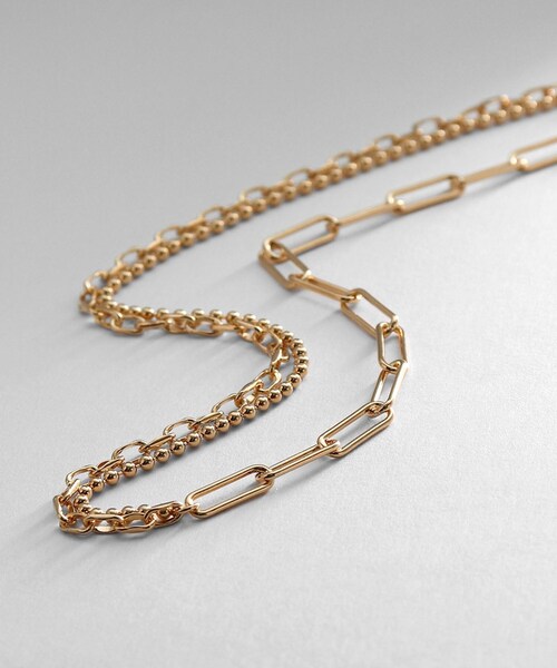 sodaとなります　ギクラ　ゴールドシルバーコンビネーションネックレス COCOSHNIK（ココシュニック） ネックレス シルバー コンビネーション