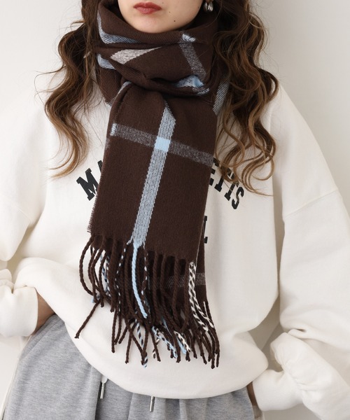 チェック柄マフラー 32*192cm WOODENDOLL (ウッディンドール) チェック柄 マフラー メンズ