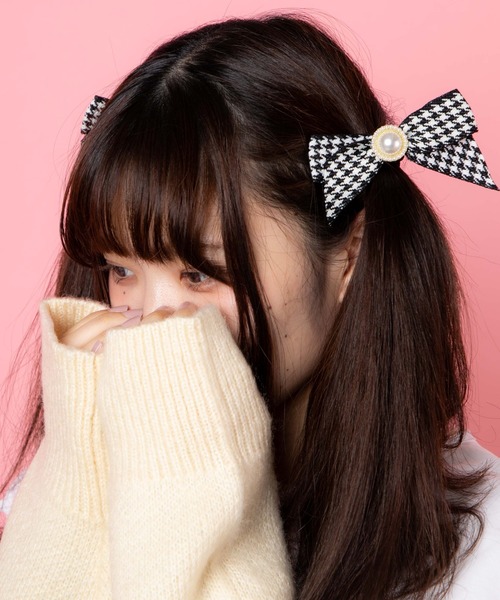 WEGO（ウィゴー） ヘアゴム WEGO/【一部店限定】千鳥柄リボンヘアゴム
