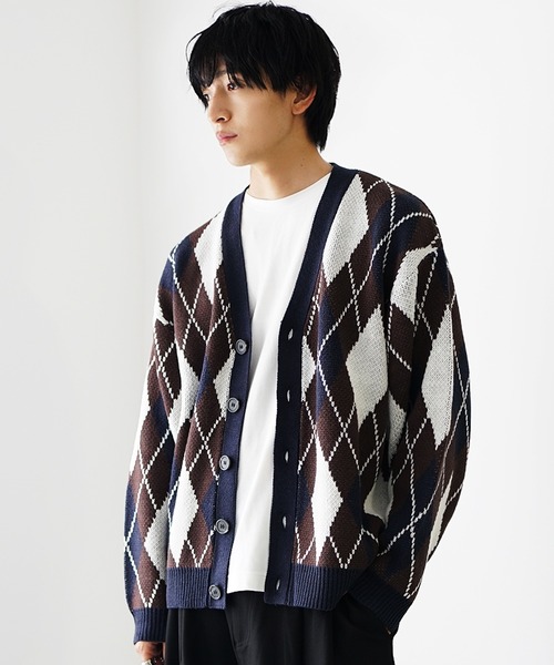 G421 美品 S ディーゼル アーガイル柄 カーディガン メンズ G421 美品 S ディーゼル アーガイル柄 カーディガン メンズ G421 美品