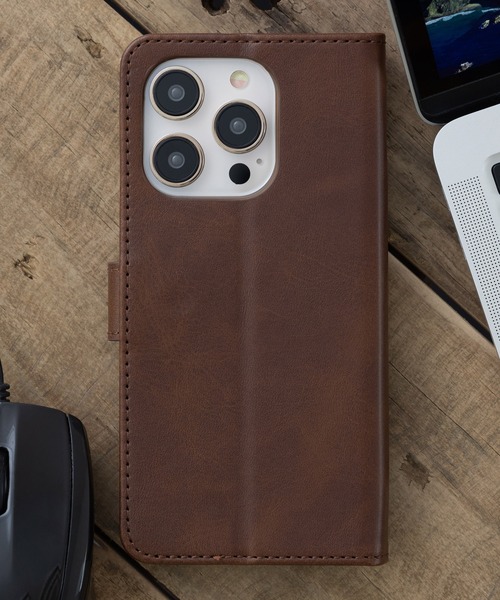 emonique スマホケース iPhone PUブライドルレザー 手帳型