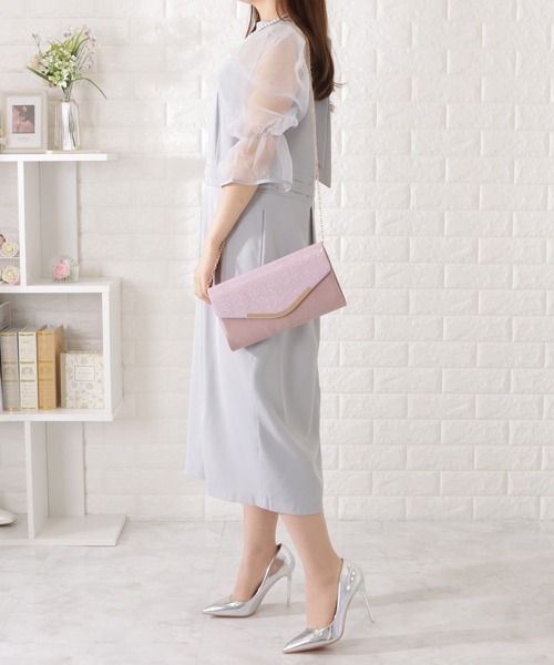 トリーバーチ ピンクベージュ パーティーバッグ　クラッチバッグ ドレスプラス DRESS+ バッグ クラッチバッグ パーティーバッグ 結婚式