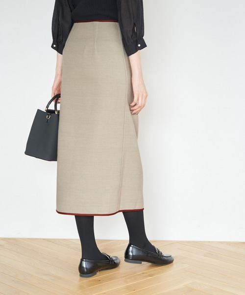 ベージュリバーシブルスカート ROPE' PICNIC（ロペ ピクニック） スカート チェック＆無地