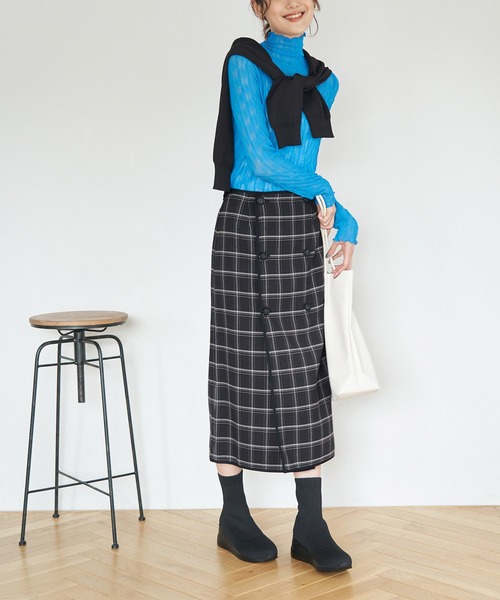 美品　ROPE リバーシブルスカート ROPE' PICNIC（ロペ ピクニック） スカート チェック＆無地