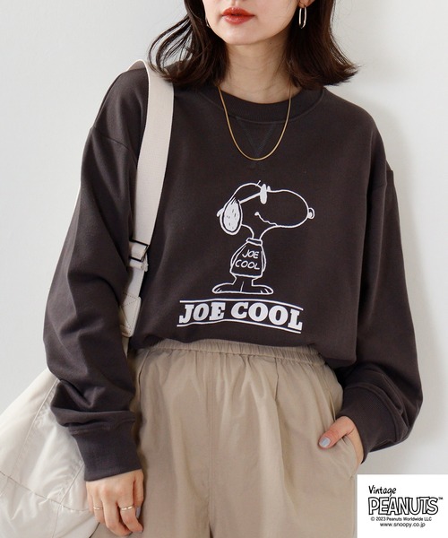 Sportswear×VintagePEANUTS 七部袖スウェット　XLサイズ PEANUTS トレーナー スウェット ヘビーウェイトト ヴィンテージ