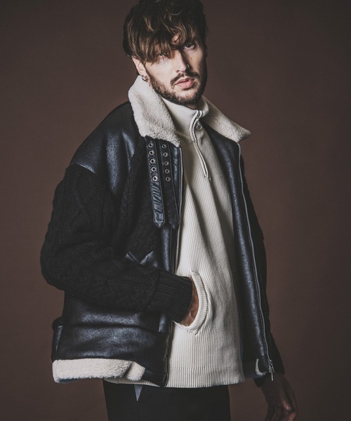 NO ID.（ノーアイディー） ブルゾン アウター 「NO ID.」Changing Knit