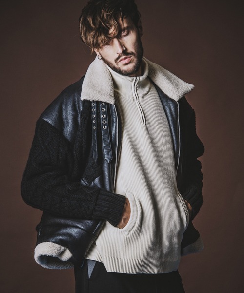 NO ID.（ノーアイディー） ブルゾン アウター 「NO ID.」Changing Knit