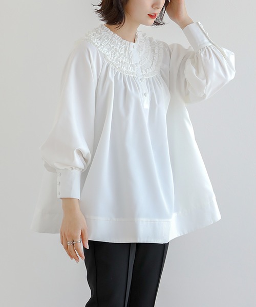 tシャツ ミニフリルカラーフレアブラウス「ZOZO限定商品」 レディース