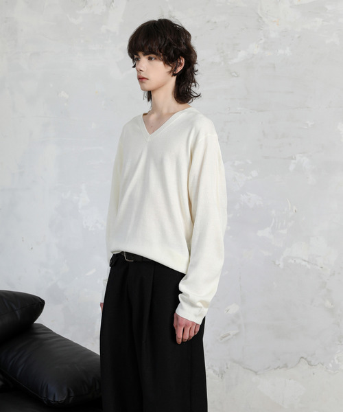 SPADE セーター ニット 「SPADE」カシミアタッチ Vネック メンズ SPADE セーター ニット 「SPADE」カシミアタッチ Vネック メンズ