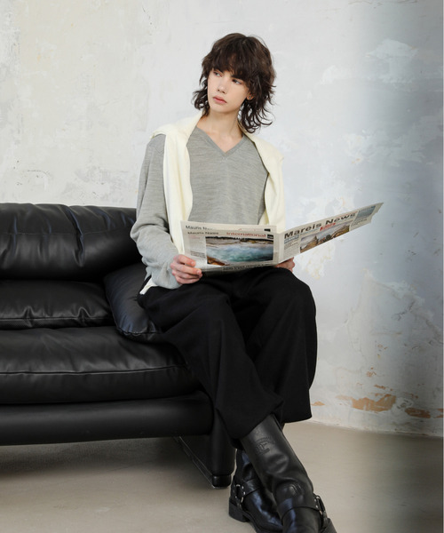 SPADE セーター ニット 「SPADE」カシミアタッチ Vネック メンズ