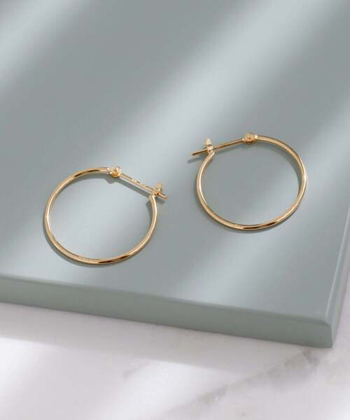 ピアス パイプフープピアス「L」 レディースの画像