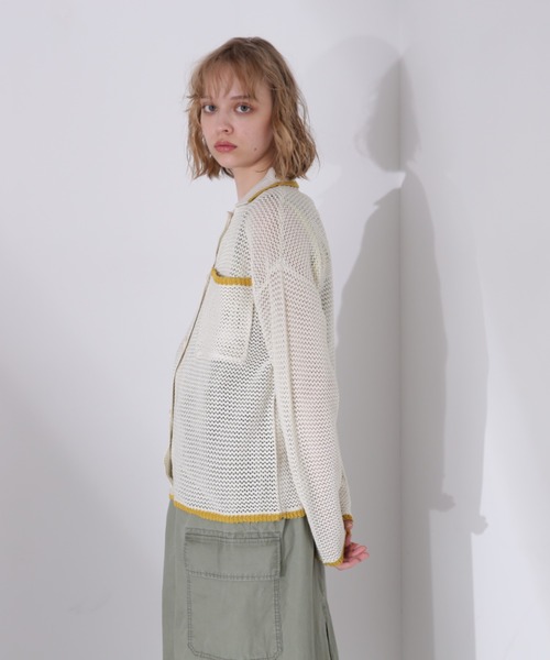 AVIREX カーディガン MACRAME LINE CARDIGAN/マクラメ ライン