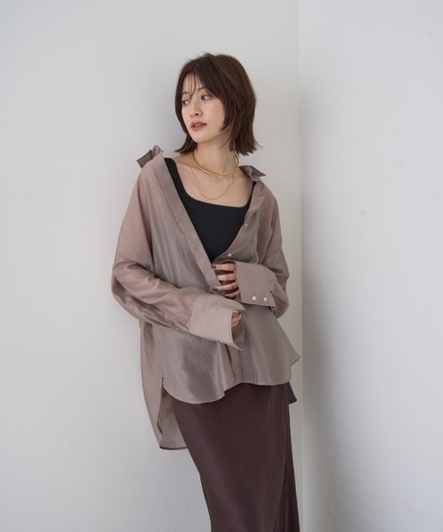 ⭐︎完売⭐︎新品　ルージュヴィフ　シアーシャツ　ピンク　シャツ 追加3】バックツイストシアーシャツ（シャツ/ブラウス）｜Rouge