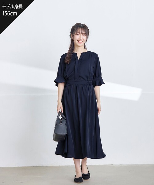 Tiaclasse ワンピース 半袖 キャンディースリーブ花柄ワンピース
