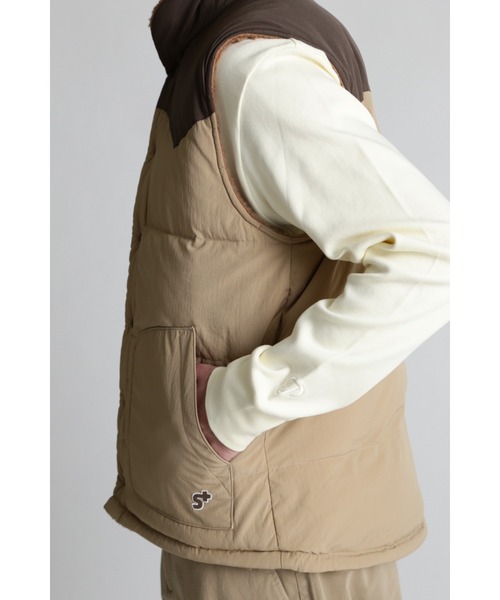 S+ ベスト ジレ 「S＋(エスプラス)」リバーシブルボアベスト メンズ