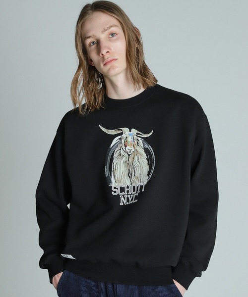Schott ショット COLOR FLOCKY GOAT CREW SWEAT トレーナー Schott N.Y.C トレーナー スウェット Schott/ショット/COLOR