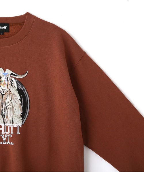Schott ショット COLOR FLOCKY GOAT CREW SWEAT トレーナー Schott N.Y.C トレーナー スウェット Schott/ショット/SALT AND