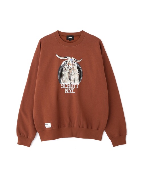 Schott ショット COLOR FLOCKY GOAT CREW SWEAT トレーナー Schott N.Y.C トレーナー スウェット Schott/ショット/COLOR