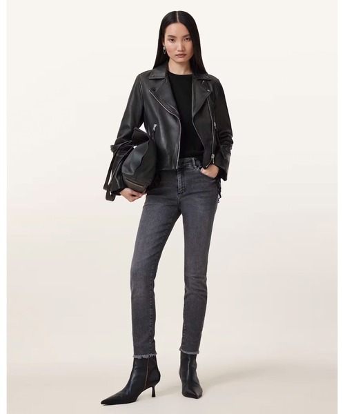 【希少羊革】ALLSAINTS レディースライダースジャケット革ジャンパー　S ALLSAINTS レディースライダースジャケット（サイズ（S/M/L