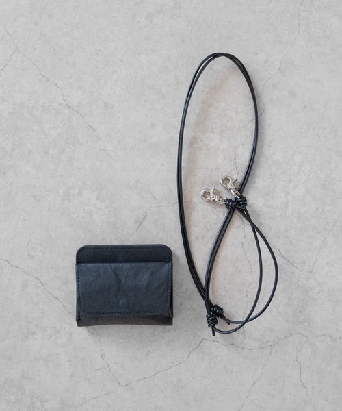 未使用 keel キール ダイニーマレザー 本革 三つ折り財布 ブラック