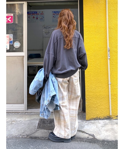 Ungrid パンツ リネン混チェック柄パンツ レディース : ZOZOTOWN