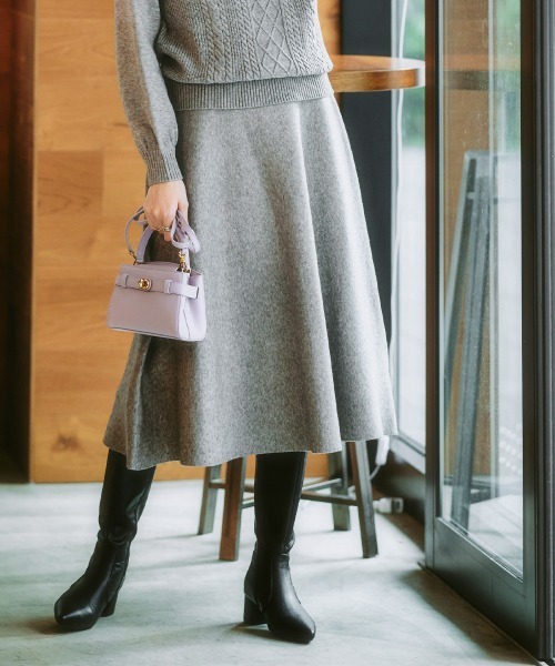 7days Life Styling スカート フレアニットスカート（毛玉になりにくい