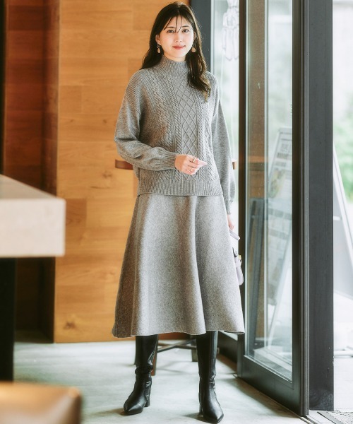 7days Life Styling スカート フレアニットスカート（毛玉になりにくい