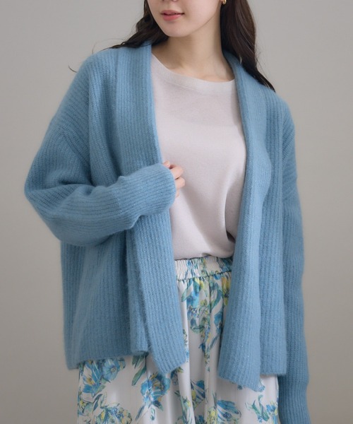 カーディガン 「KATHARINE ROSS」7G フォックス混ラメトッパーカーディガン レディース