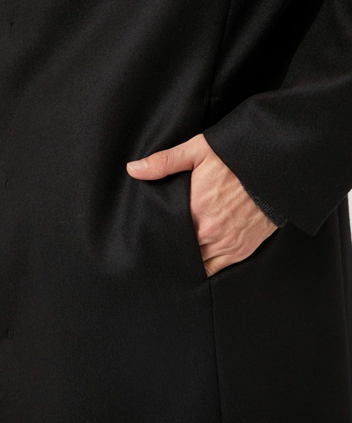 ATTACHMENT  ステンカラーコート　ブラック ATTACHMENT ステンカラーコート コート 「別注」 SOUTIEN COLLAR