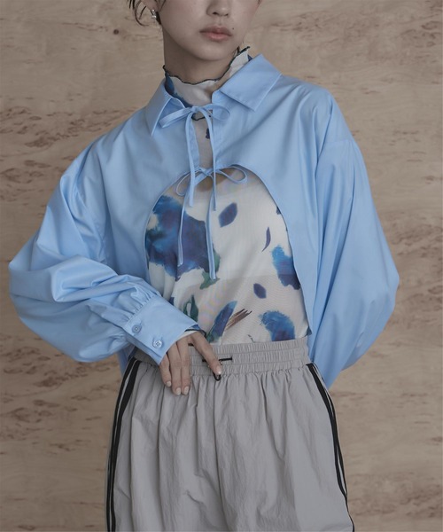 machattシャツボレロ　ホワイト one after another NICE CLAUP シャツ ブラウス シャツボレロ