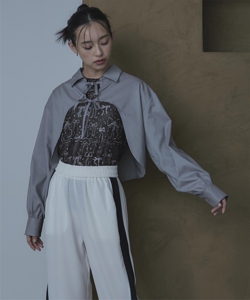 machattシャツボレロ　ホワイト one after another NICE CLAUP シャツ ブラウス シャツボレロ