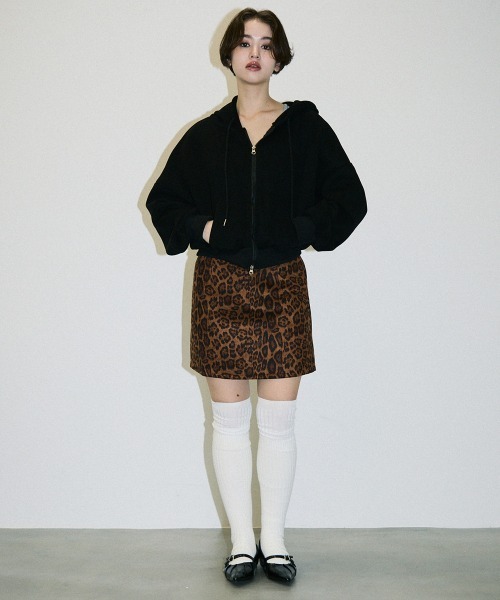 Clum パーカー double zipup short hoodie / ダブルジップアップ