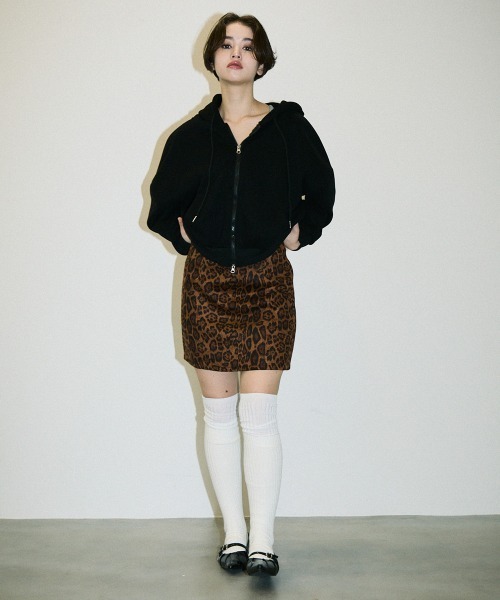 Clum パーカー double zipup short hoodie / ダブルジップアップ