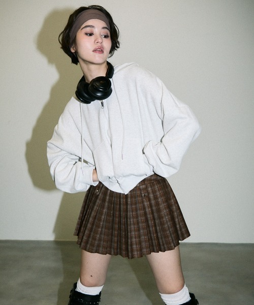 Clum パーカー double zipup short hoodie / ダブルジップアップ