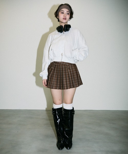 Clum パーカー double zipup short hoodie / ダブルジップアップ