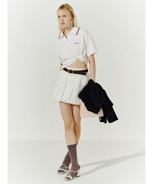 LILYBROWN 半袖ポロシャツ M ホワイト LILY BROWN ポロシャツ ポロ レディース : ZOZOTOWN Yahoo!店
