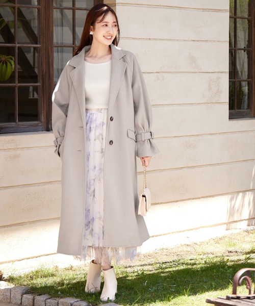 「alotta」 チェスターコート L モカ レディース_画像4