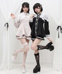 セットアップ キラキラハートビジューレース重ね...の詳細画像1