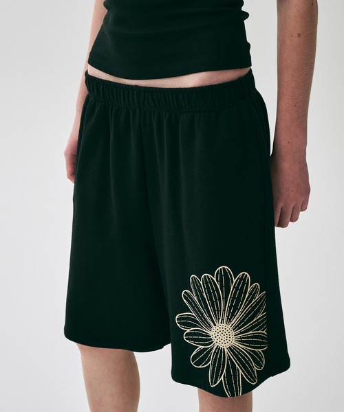 ★MARDI MERCREDI★OVERSIZED SWEAT BERMUDA FLOWER★大人気★ OVERSIZED SWEAT BERMUDA FLOWER_NAVY CREAM - MARDI MERCREDI