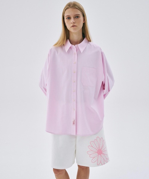 ★MARDI MERCREDI★OVERSIZED SWEAT BERMUDA FLOWER★大人気★ OVERSIZED SWEAT BERMUDA FLOWER_GREY IVORY - MARDI MERCREDI